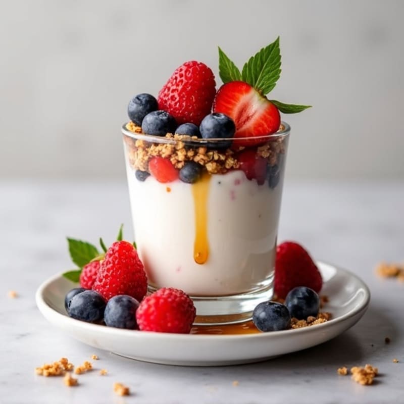 Greek Yogurt Protein Parfait with Mixed Berries