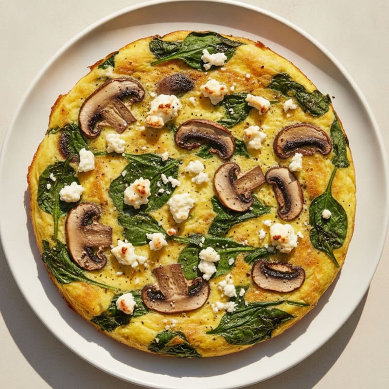 Mushroom, Spinach, and Feta Frittata