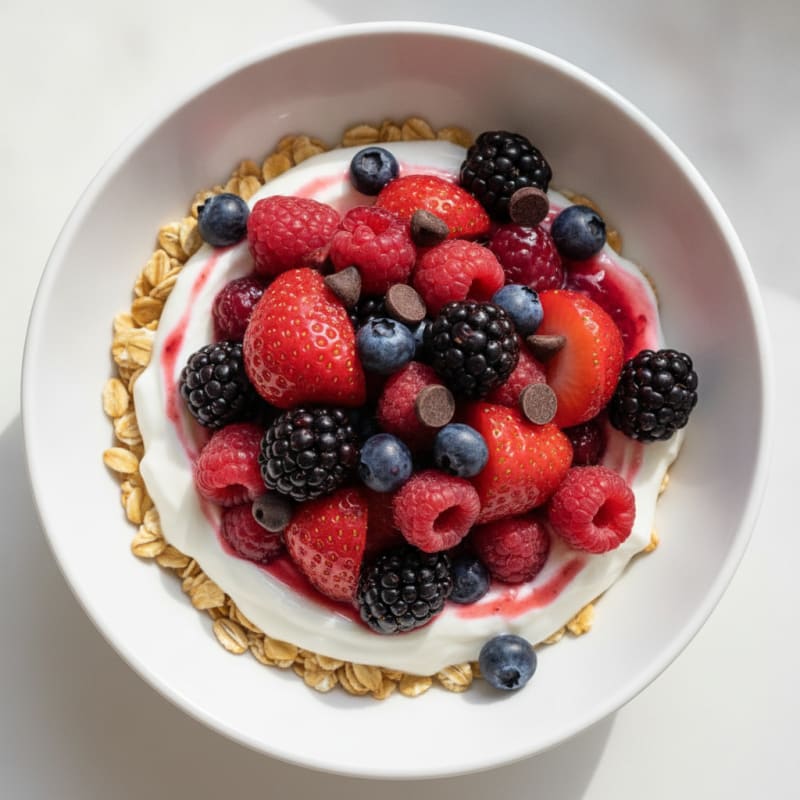 Creamy Greek Yogurt Parfait with Oats and Fresh Berries