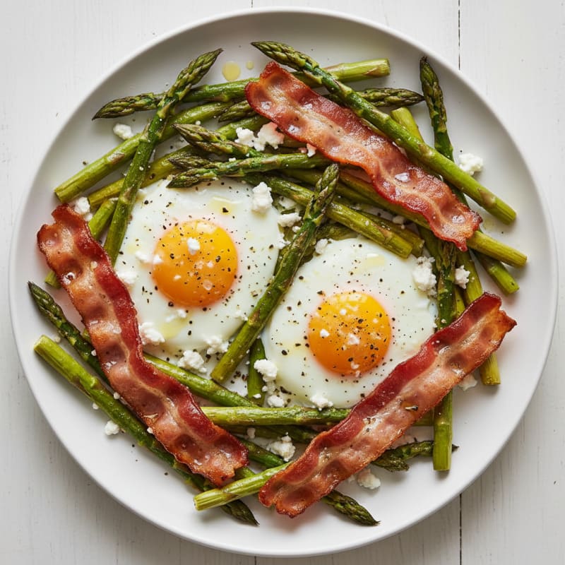 Baked Eggs with Roasted Asparagus