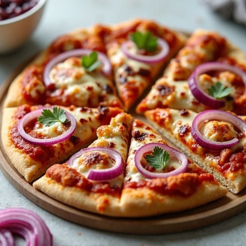 Healthy High-Protein BBQ Chicken Pizza with Red Onion