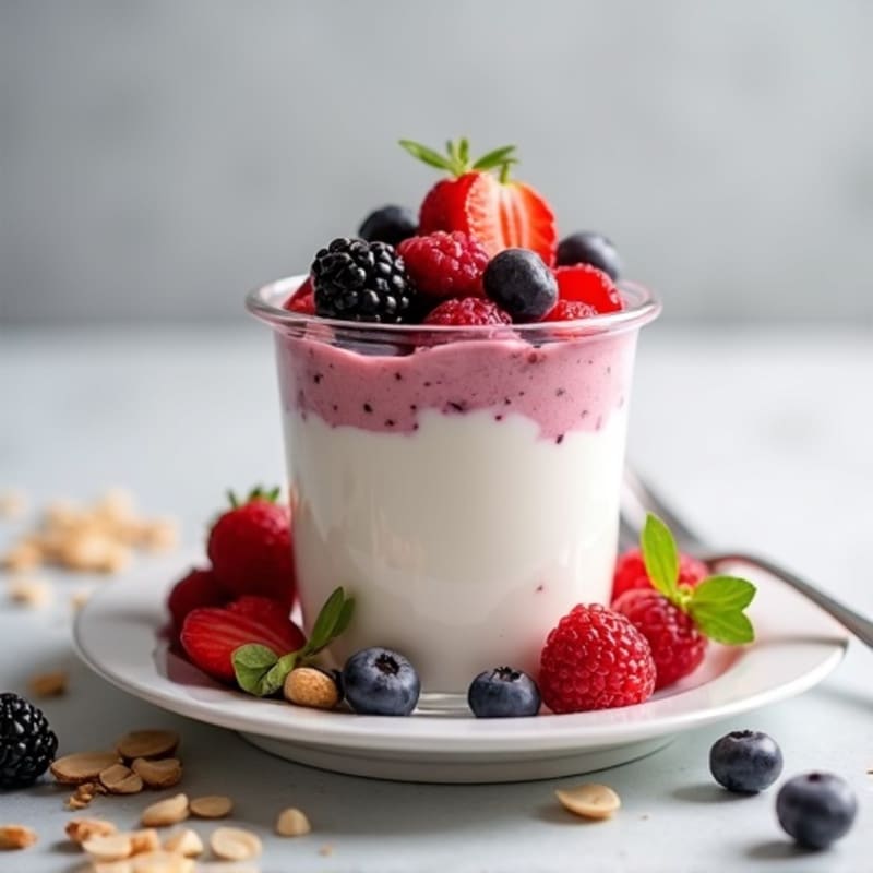Protein Greek Yogurt Parfait with Mixed Berries