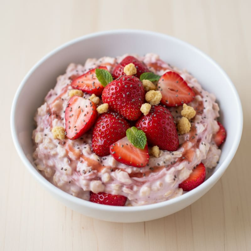 Creamy Strawberry Shortcake Overnight Oats
