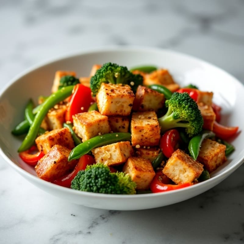 Crispy Maple Glazed Tempeh Stir-Fry with Vibrant Vegetables