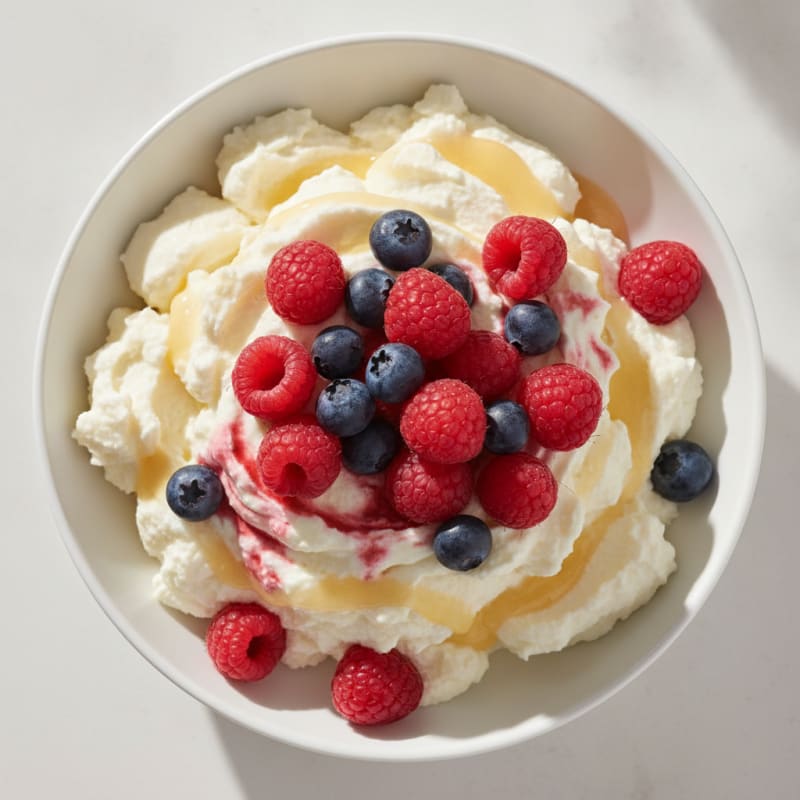 Greek Yogurt Protein Mousse with Mixed Berries