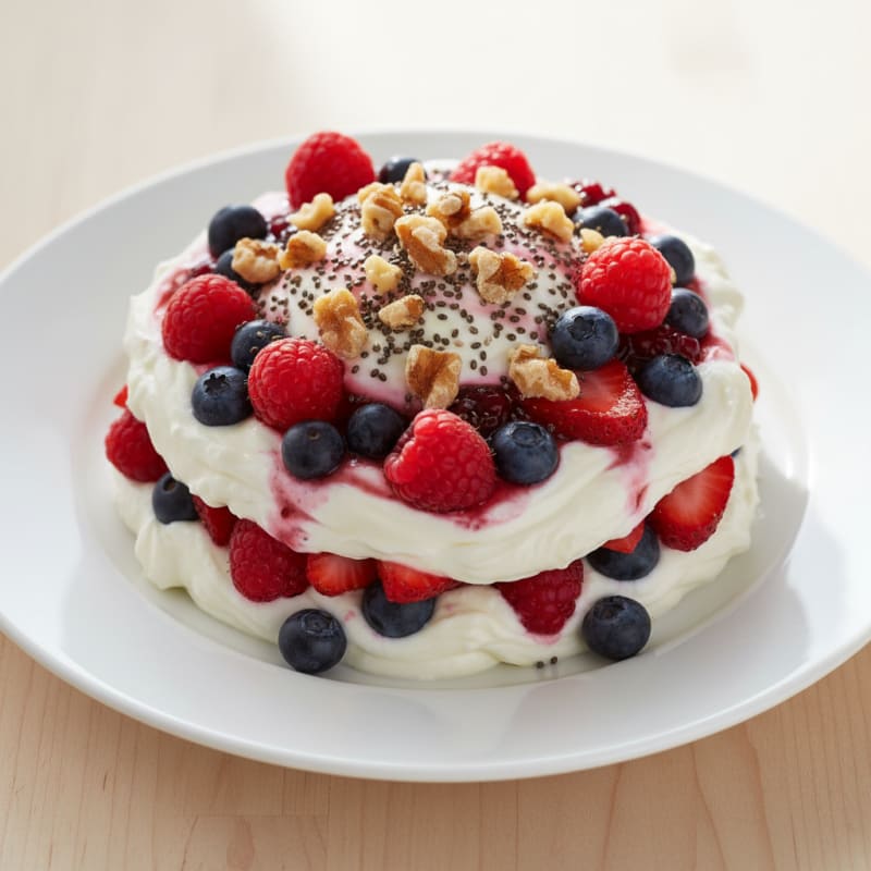 Greek Yogurt Protein Parfait with Mixed Berries