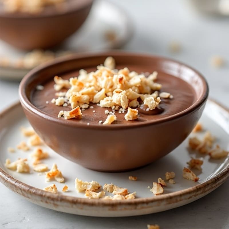 Silky Chocolate Protein Pudding with Toasted Coconut
