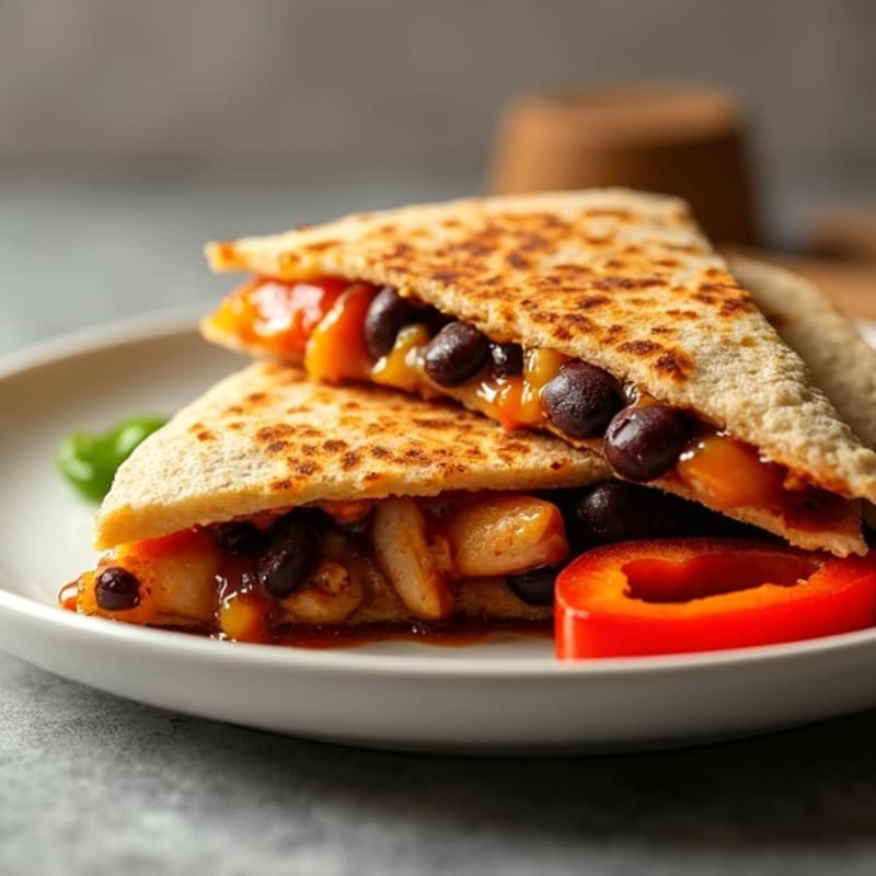 Smoky BBQ Chicken and Black Bean Quesadilla