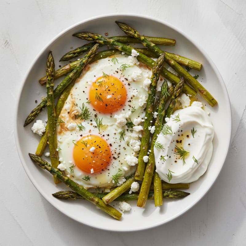 Baked Eggs with Roasted Asparagus