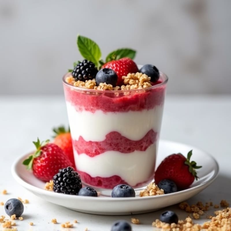 Greek Yogurt Protein Parfait with Mixed Berries