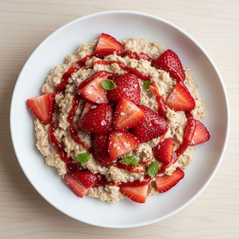 Creamy Strawberry Shortcake Overnight Oats