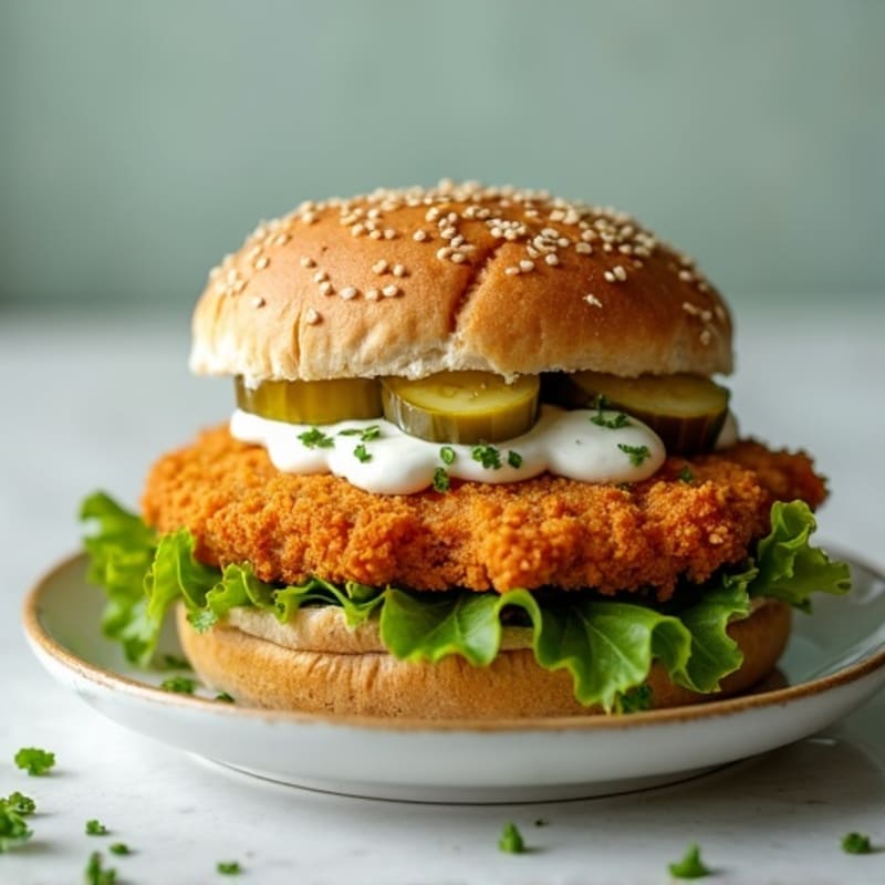 Crispy Air-Fried Chicken Sandwich with Herb Mayo