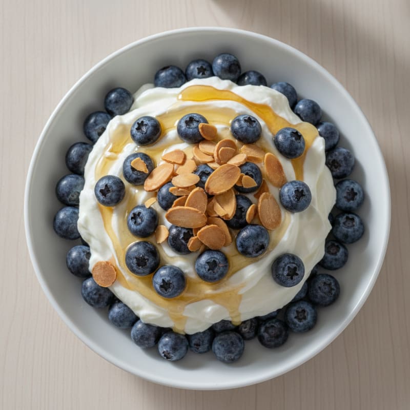 Creamy Greek Yogurt Parfait with Berries and Almonds