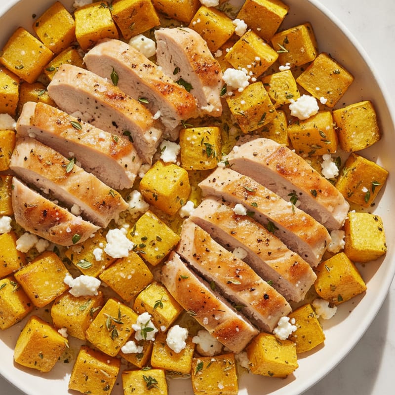 Roasted Herb Chicken and Yellow Squash
