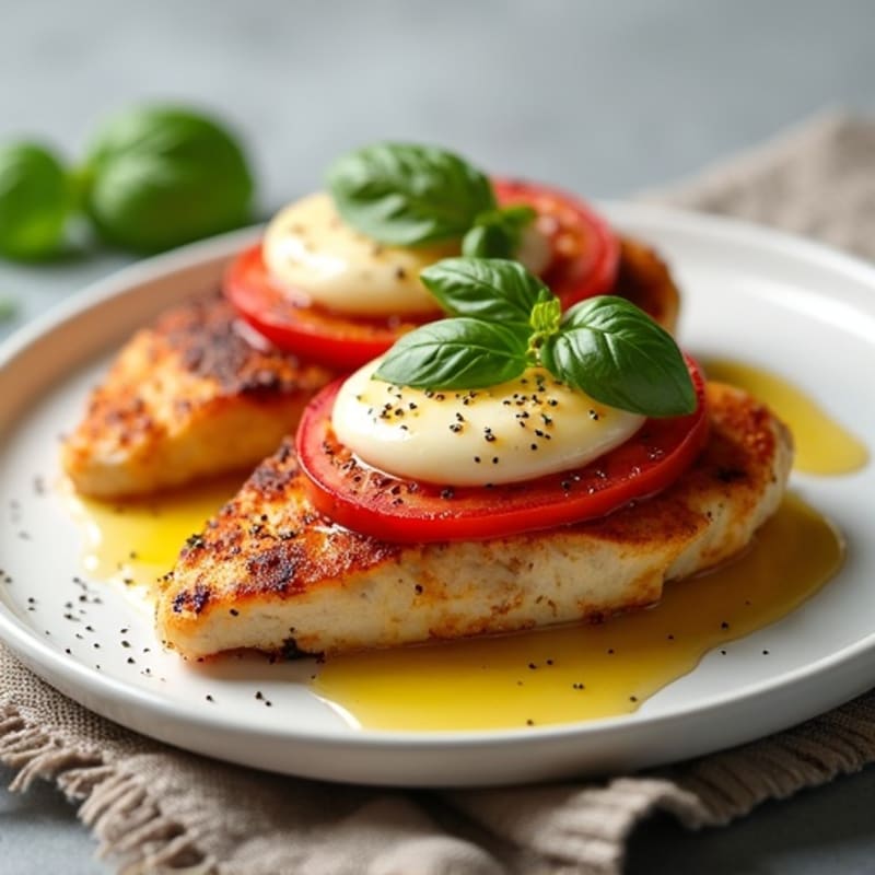Baked Chicken with Fresh Tomato, Basil, and Melty Mozzarella