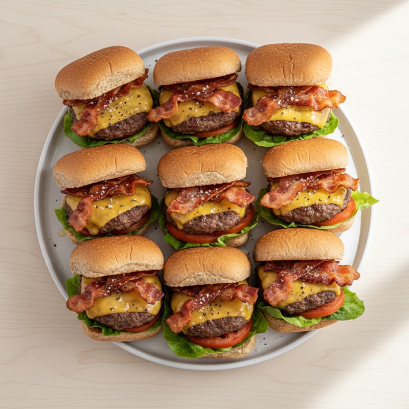 Crispy Double Bacon Cheeseburger Sliders