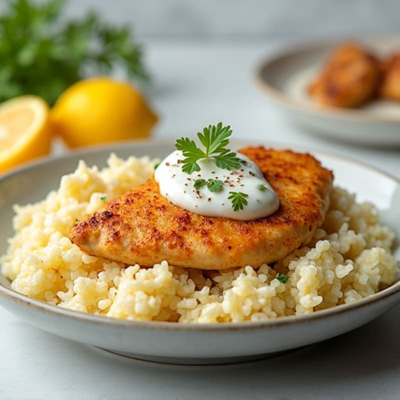 Creamy Yogurt-Spiced Chicken with Cauliflower Rice