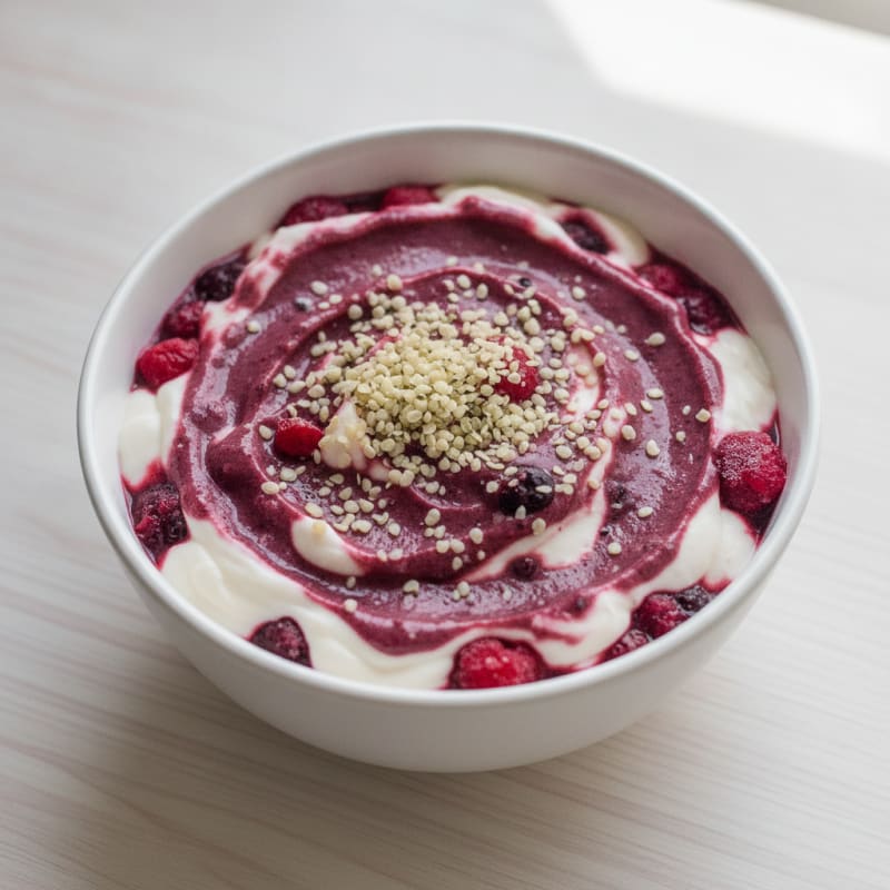 Silky Tofu Berry Protein Smoothie Bowl