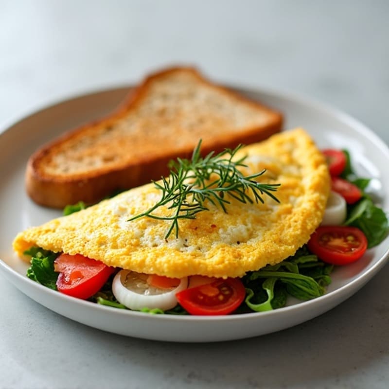 Egg White Veggie Omelette with Smoked Salmon