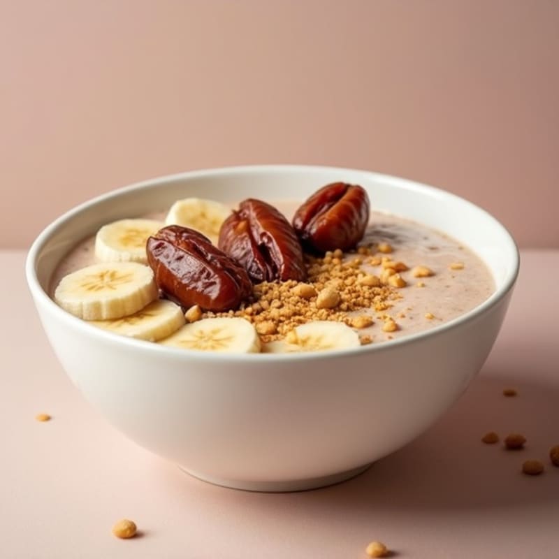 Creamy Date and Almond Butter Protein Smoothie Bowl