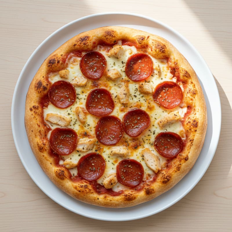 Crispy Pepperoni Pizza with Golden Crust