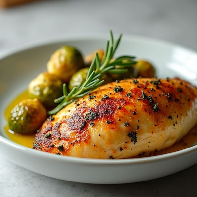 Herb-Roasted Chicken with Crispy Brussels Sprouts