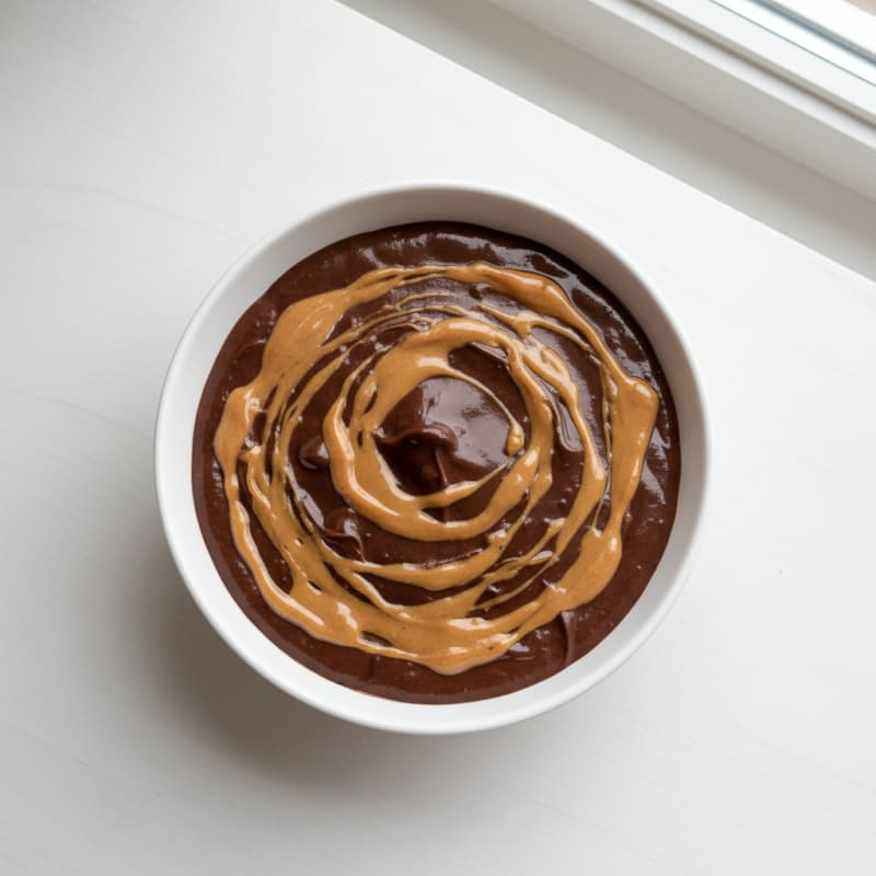 Chocolate Protein Pudding with Peanut Butter Swirl