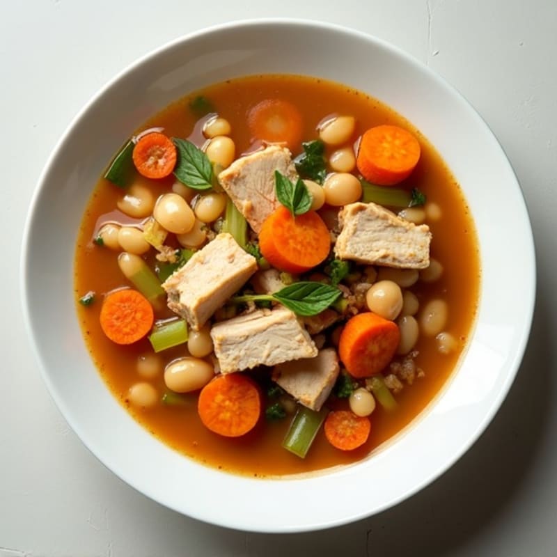 Hearty Chicken and Mixed Vegetable Bean Soup