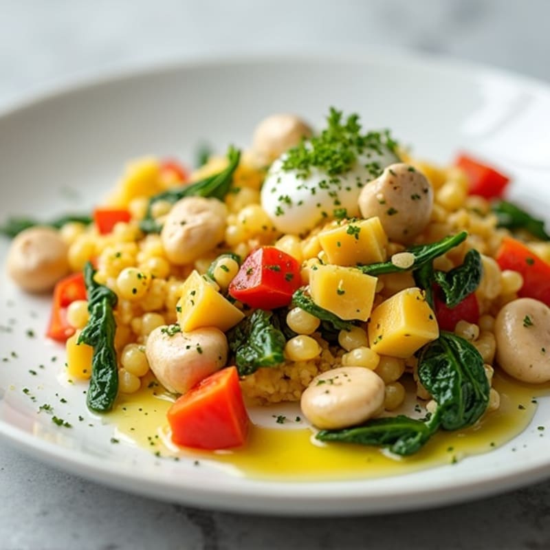 Egg White Veggie Scramble with Cottage Cheese