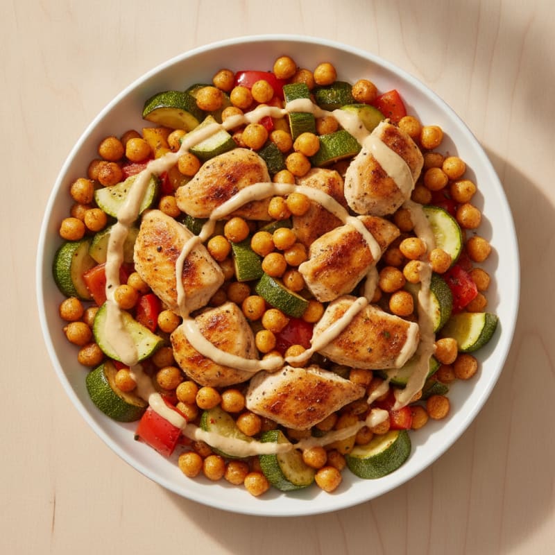 Roasted Chickpea and Vegetable Bowl