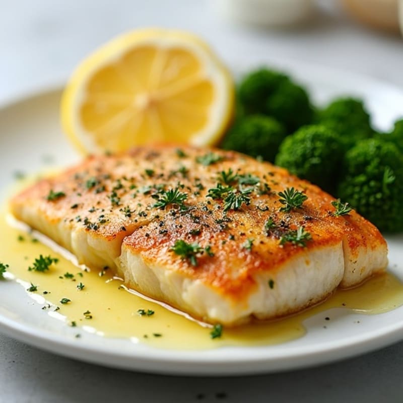 Herb-Crusted Pan Seared Red Snapper with Lemon Butter Sauce