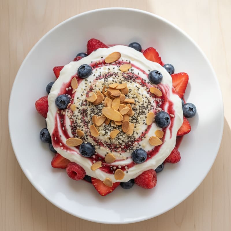 Greek Yogurt Protein Parfait with Mixed Berries
