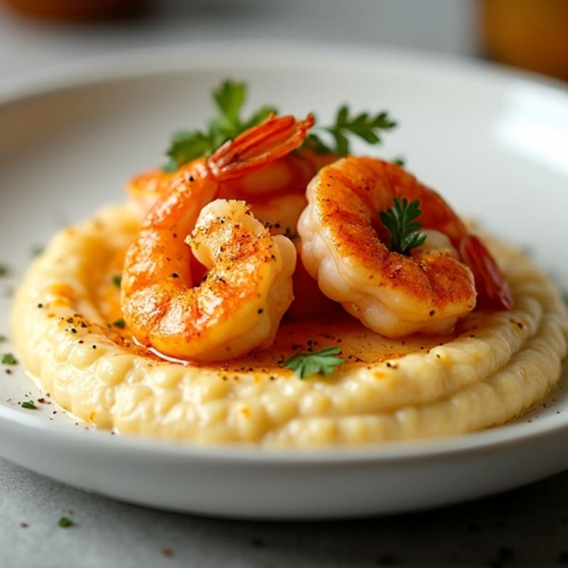 Fresh Cajun Shrimp with Creamy Grits