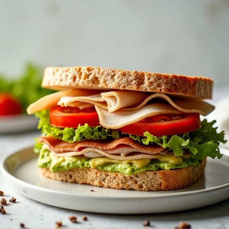 Herb-Roasted Turkey Club with Avocado Spread