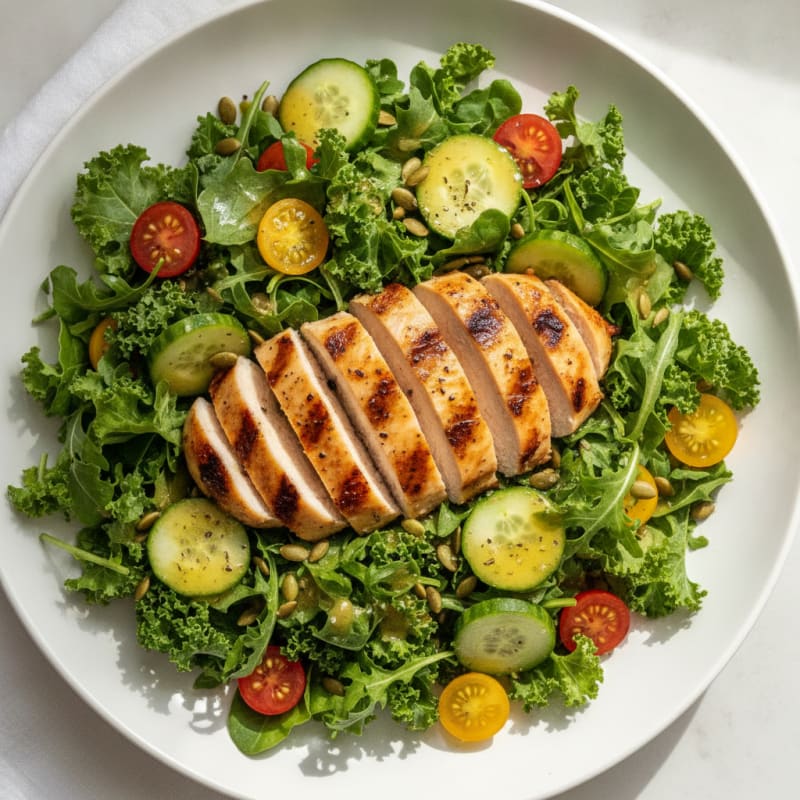 Garden Greens Salad with Vinaigrette and Grilled Chicken
