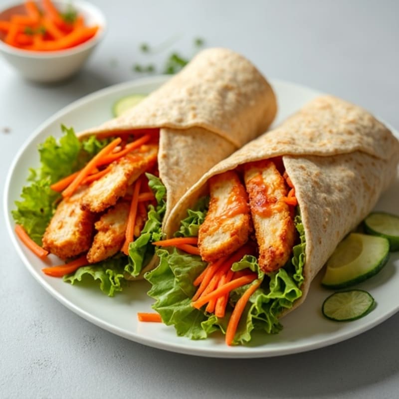Crispy Buffalo Chicken Wraps with Fresh Crunchy Vegetables