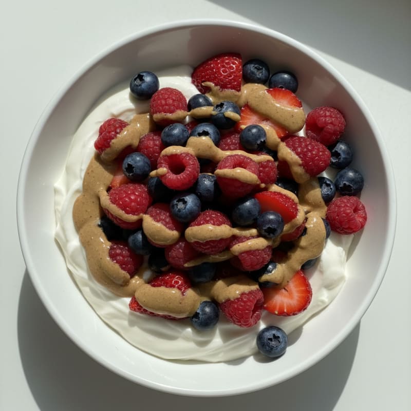 Greek Yogurt Protein Pudding with Mixed Berries