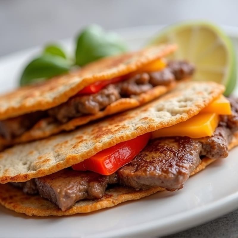Crispy Whole Wheat Steak Quesadillas