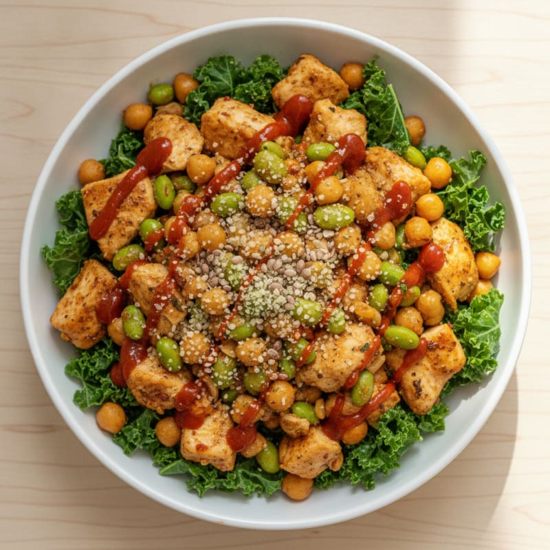 Spicy Edamame Chickpea Power Bowl