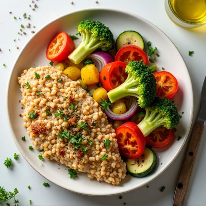 Lemon-Herb Ground Chicken with Roasted Vegetables