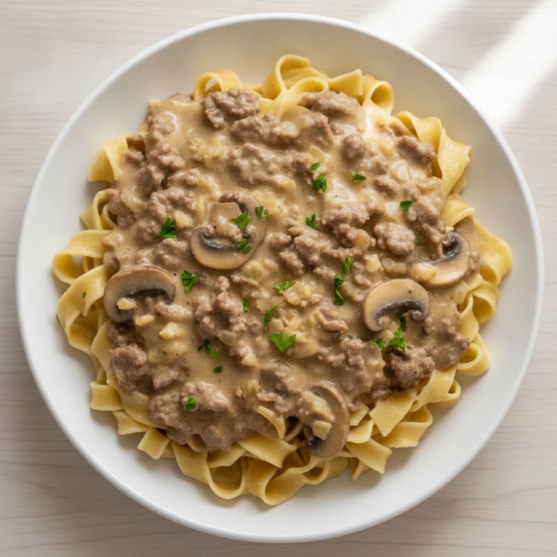 Classic Beef Stroganoff with Egg Noodles