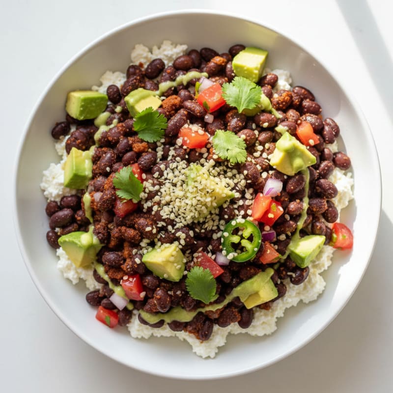 Southwestern Black Bean and Cottage Cheese Bowl