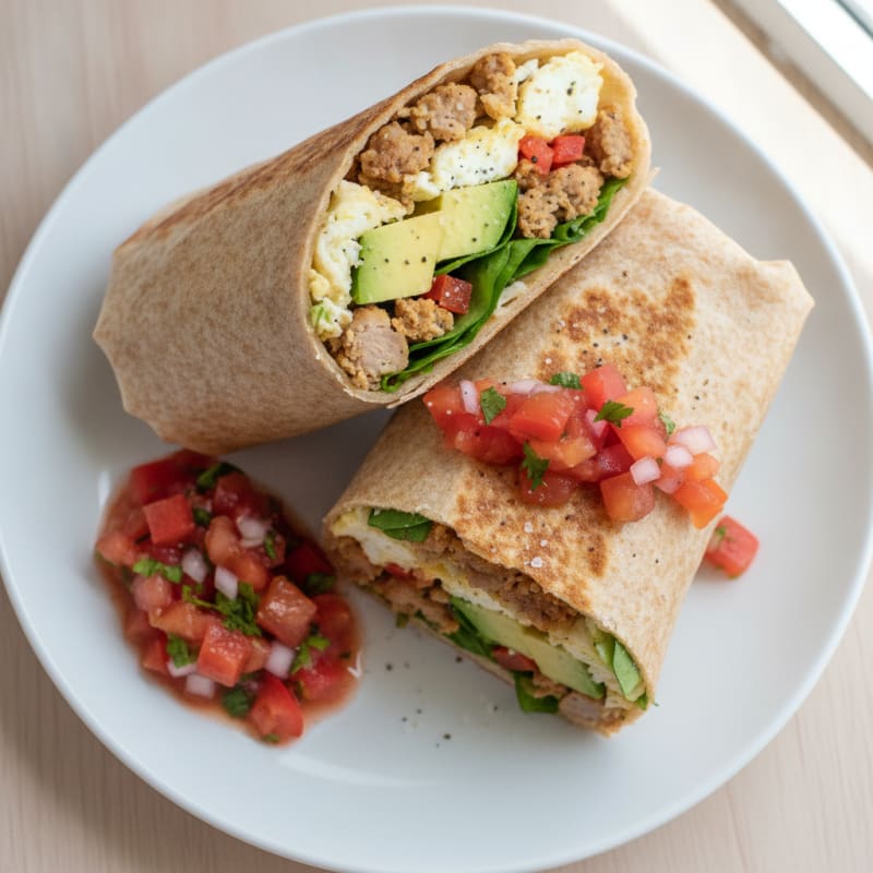 Ultimate Loaded Breakfast Burrito with Fresh Salsa