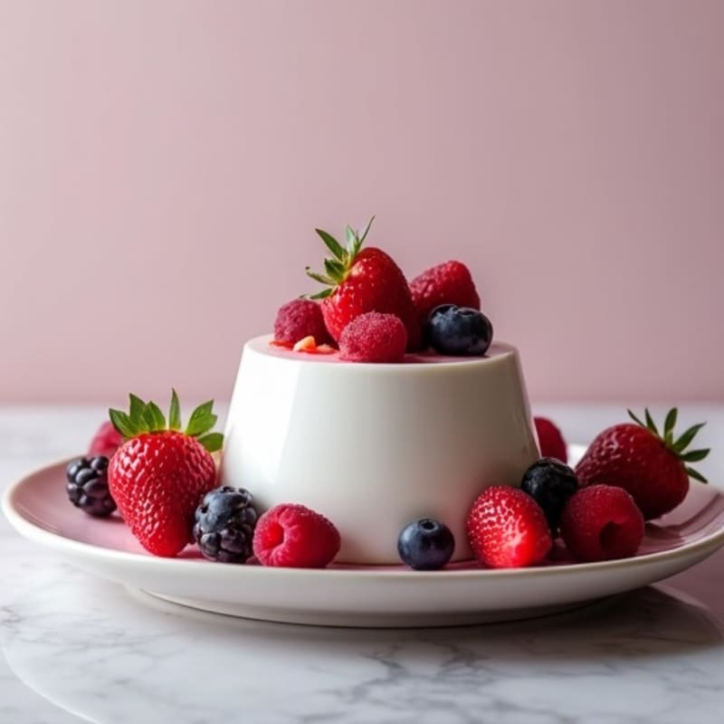 Greek Yogurt Protein Mousse with Mixed Berries