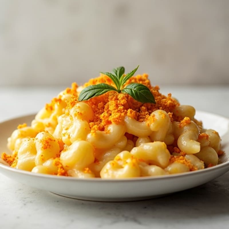 Baked Cauliflower Mac with Crispy Chickpea Crumbs
