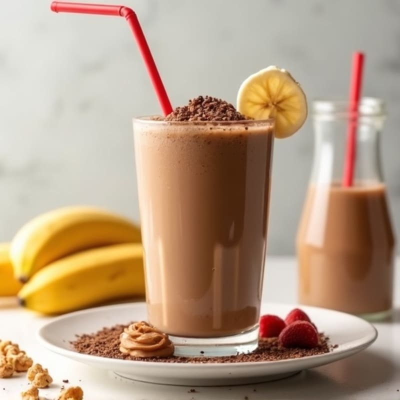 Creamy Peanut Butter Chocolate Protein Smoothie