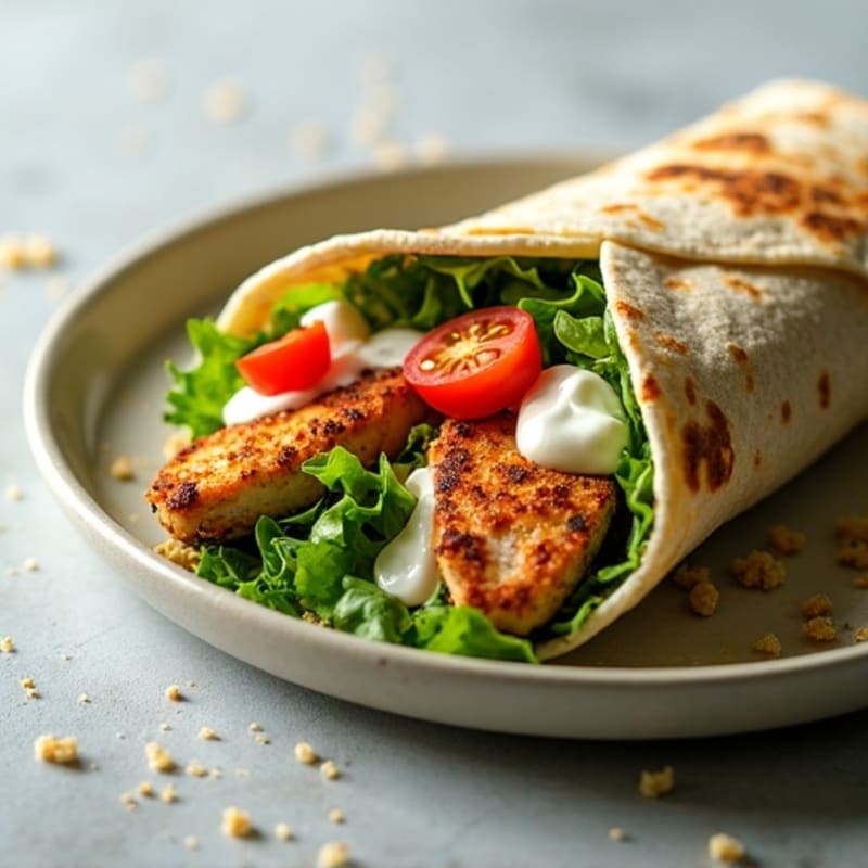Crispy Chicken and Fresh Greens Tortilla Wrap