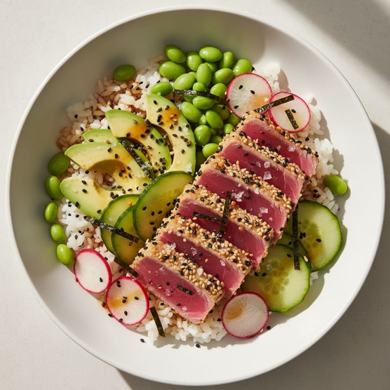 Seared Tuna Sushi Rice Bowl
