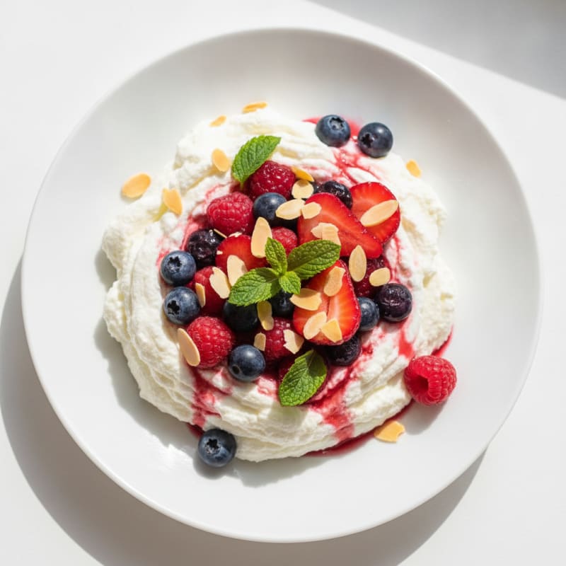 Greek Yogurt Protein Mousse with Mixed Berries