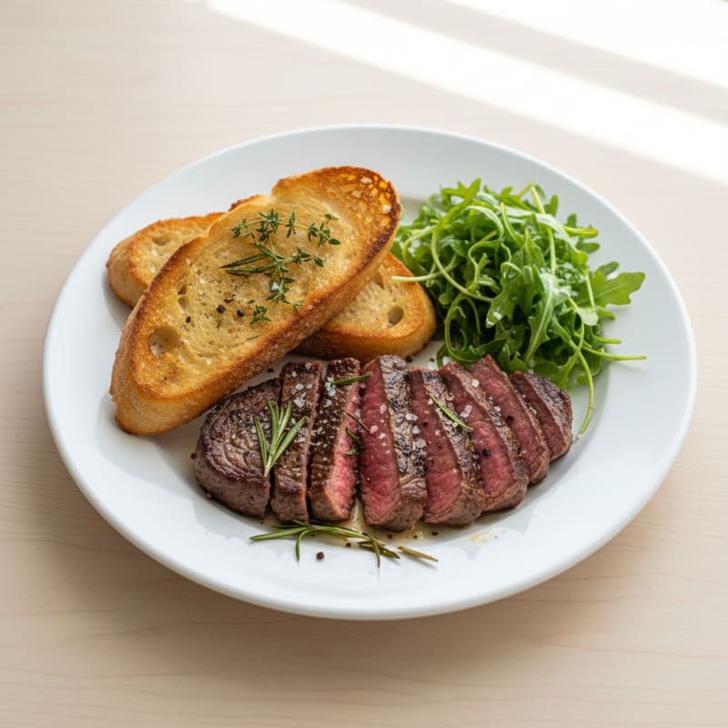 Garlic Herb Steak with Toasted Ciabatta